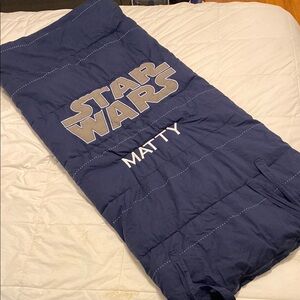 Pottery barn kids blue Star Wars sleeping bag * personalized embroidery